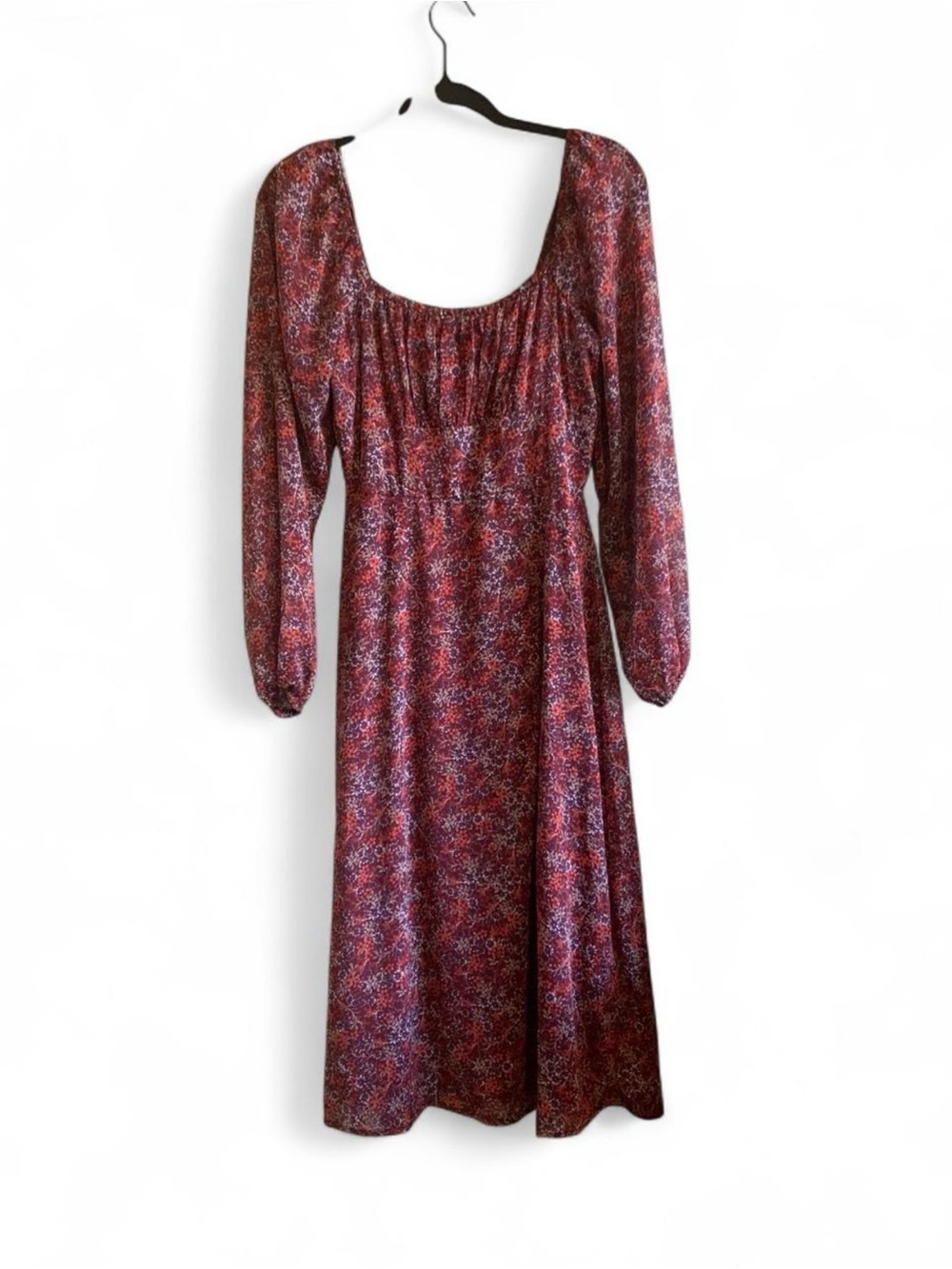 Francesca's Burgundy Floral Maxi Dress Size Small